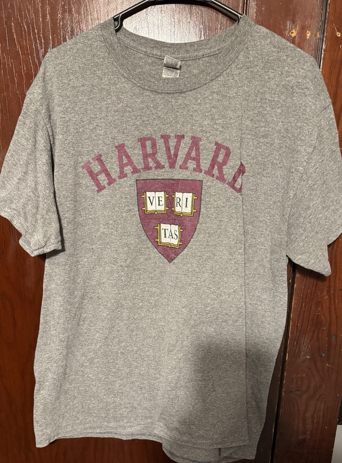 Harvard University Gray short sleeve Tee shirt Mens size L