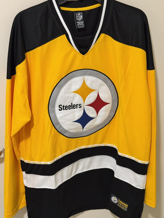 Pittsburgh Steelers Hockey Jersey Yellow Men Size L NEW WITH TAGS