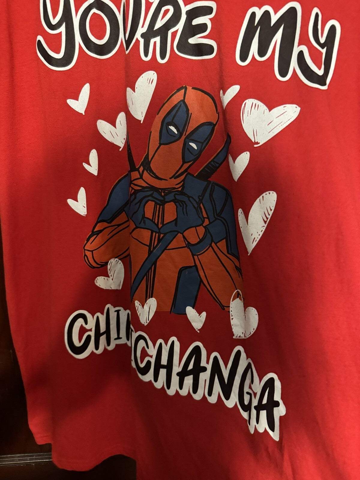 Deadpool Marvel You're My Chimichanga T-shirt Men Sz XL Red