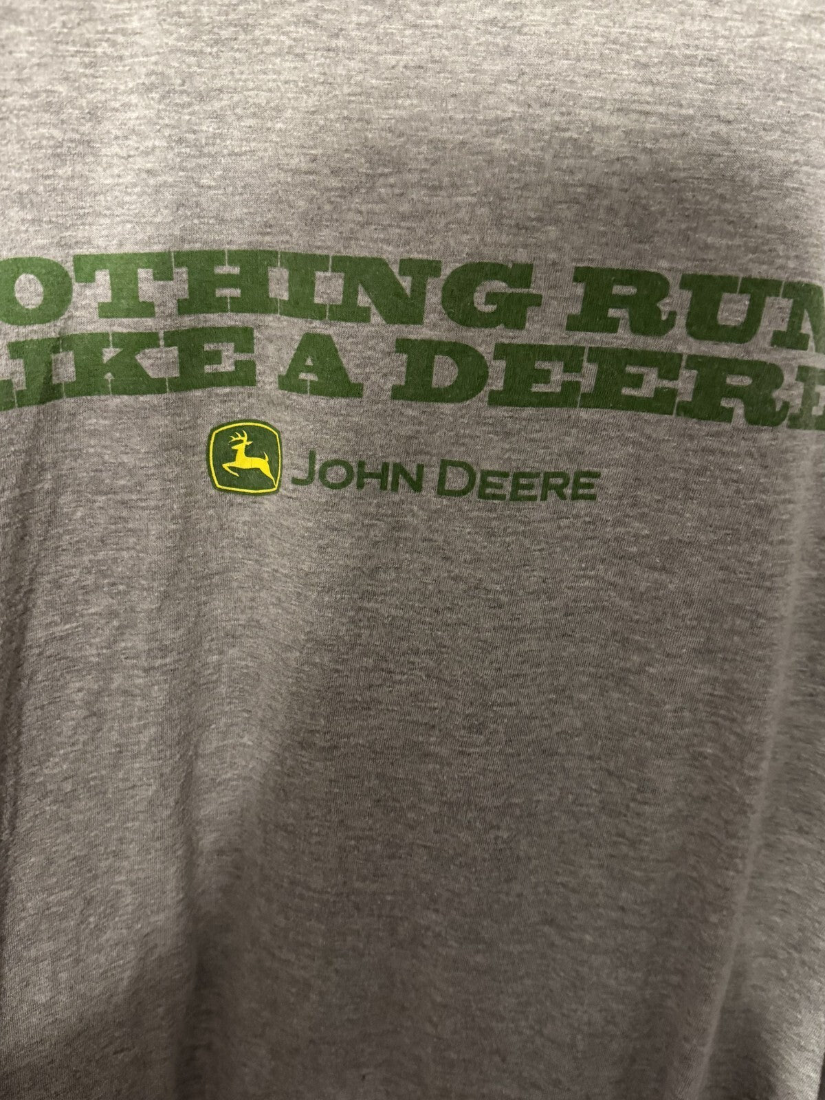 John Deere Vintage Logo T-Shirt Men Sz L Gray