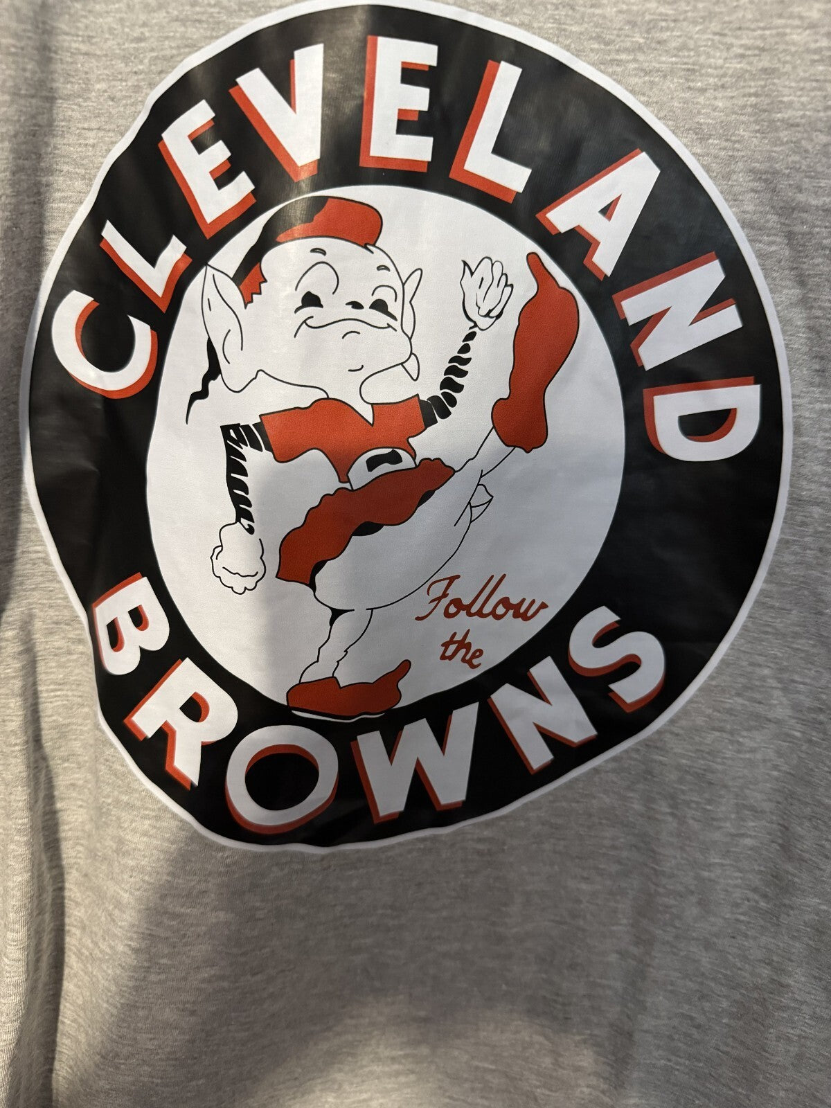 Cleveland Browns Vintage Brownie the Elf Logo T-shirt Men’s Size L Gray NWOT