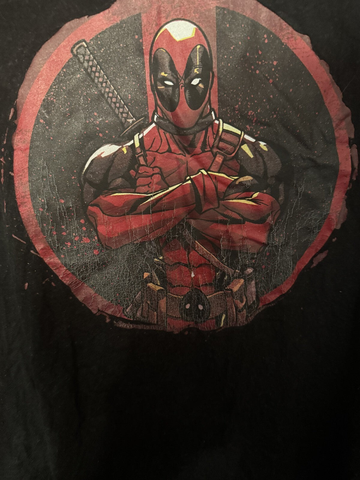 Deadpool Marvel Short Sleeve Tee shirt Men's Sz XL Black