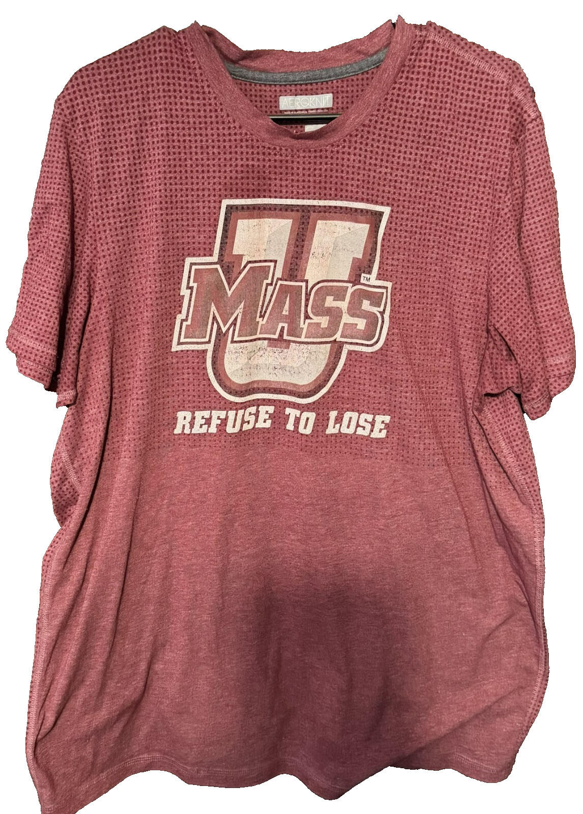 UMass Minutemen S/S Adidas T-shirt Men XL Red Refuse to Lose