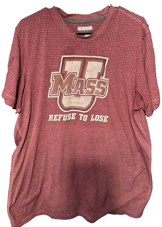 UMass Minutemen S/S Adidas T-shirt Men XL Red Refuse to Lose