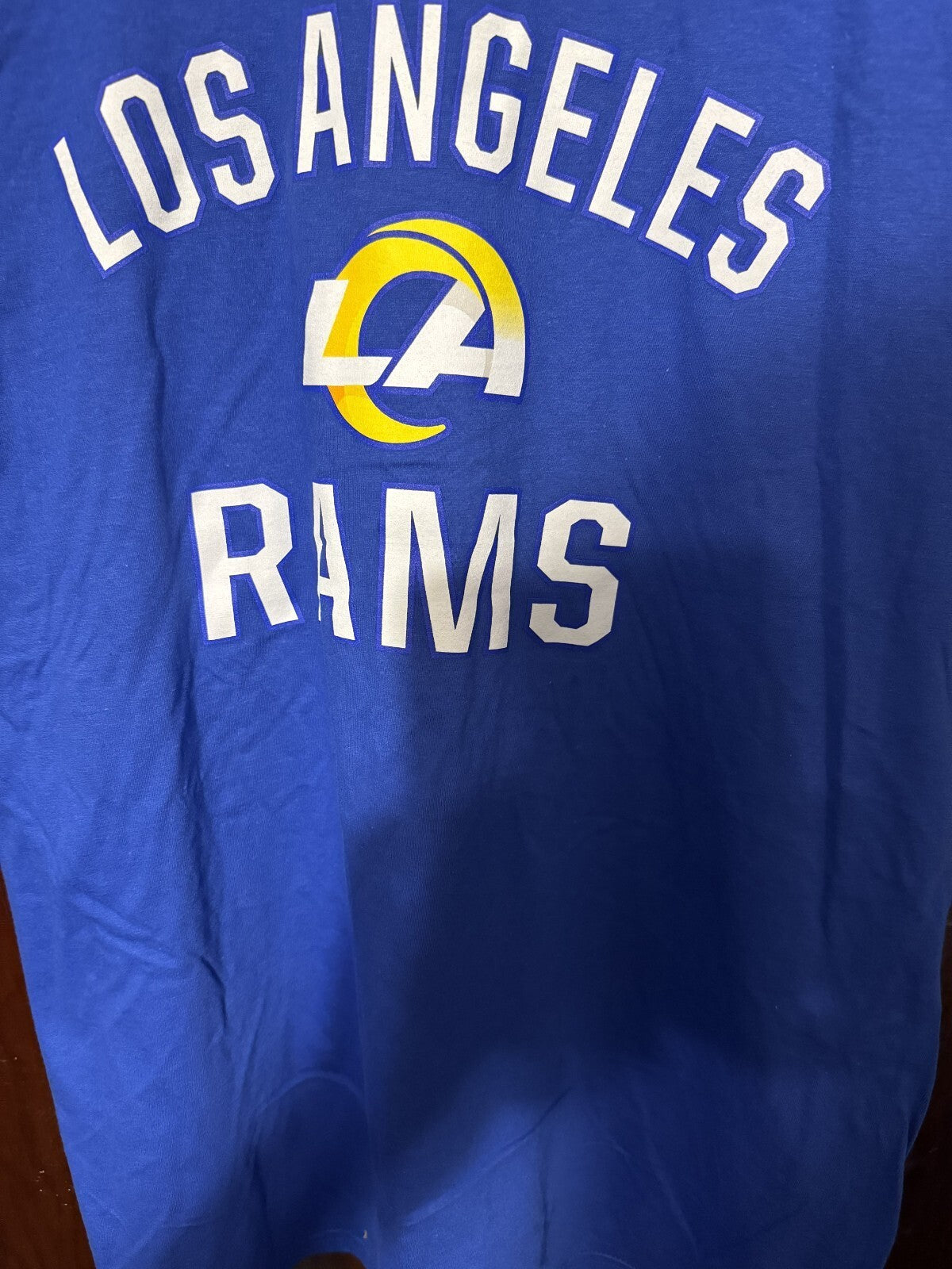 Los Angeles Rams Fanatics Men's tee Sz L Blue NEW WITH TAGS