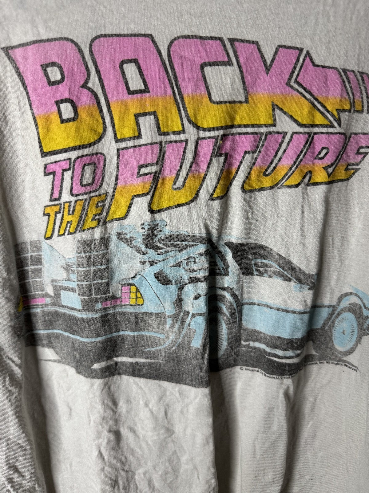Back to the Future Movie Logo L/S T Shirt Kid's Size XXL White
