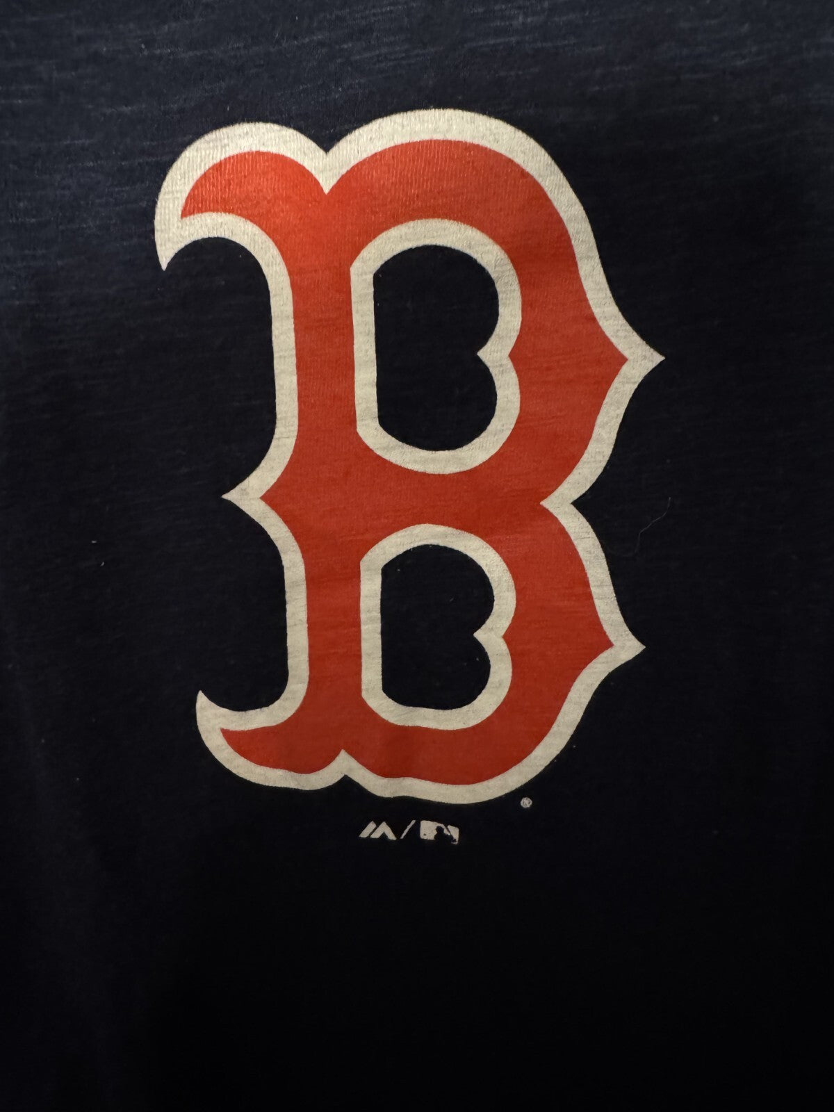 Boston Red Sox Majestic Raglan 3/4 Sleeve Tee Men's L Blue