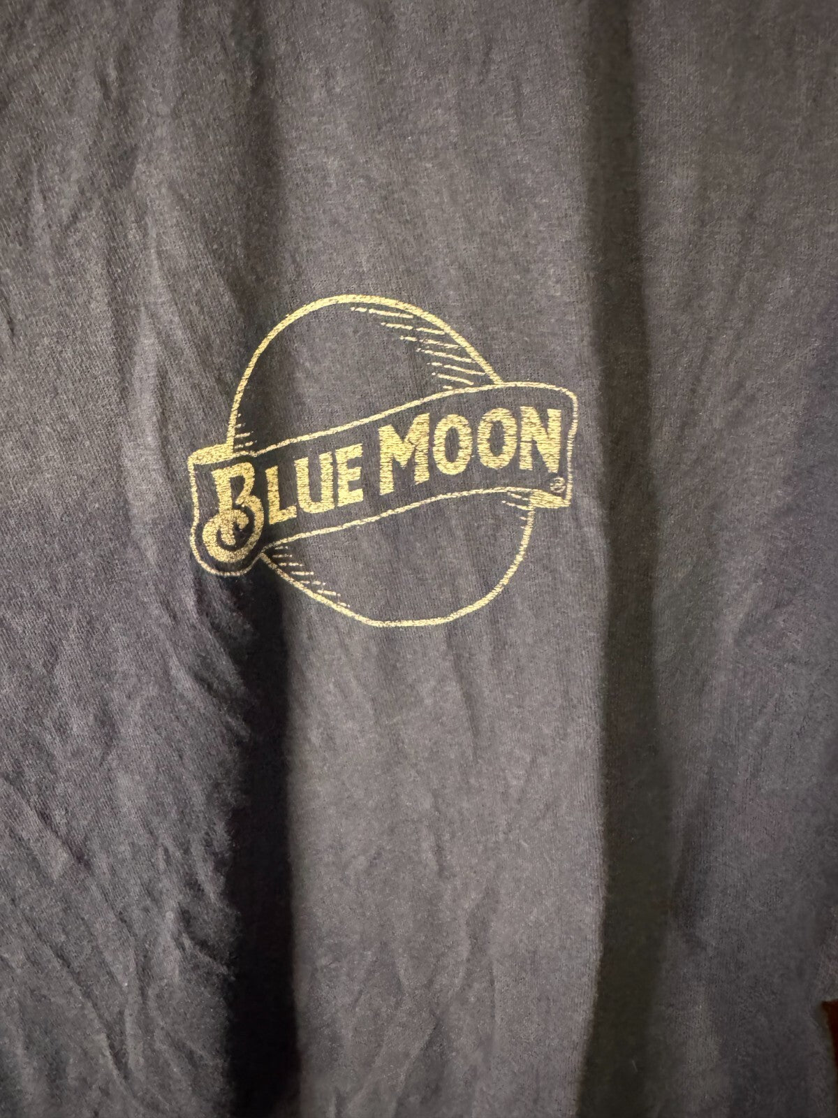 Blue Moon Beer Blue Vintage Logo Tee Shirt Men Sz L