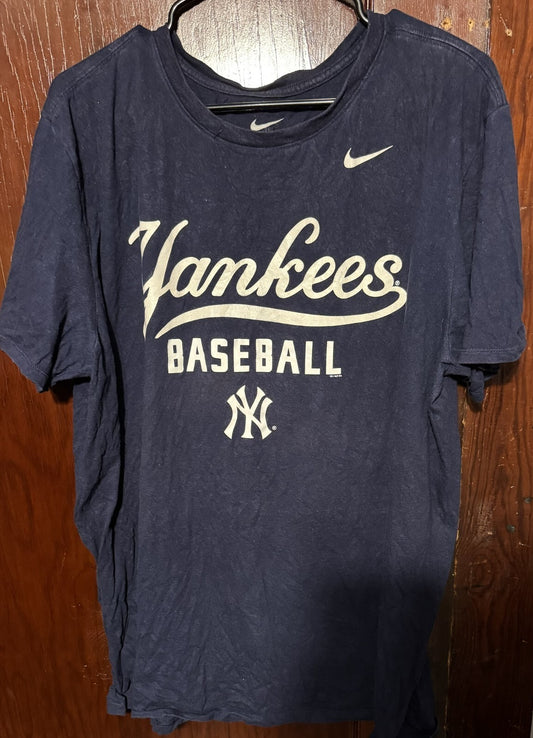 New York Yankees Baseball Nike Short Sleeve Tee Mens XL Blue