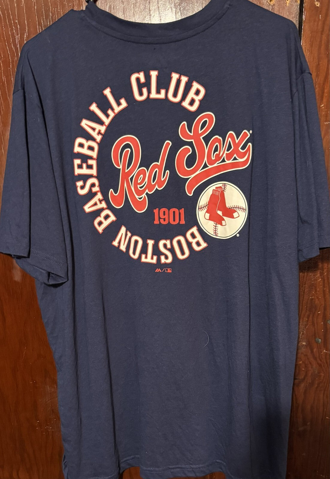 Boston Red Sox Majestic Double Sided T-Shirt Men's XL Blue