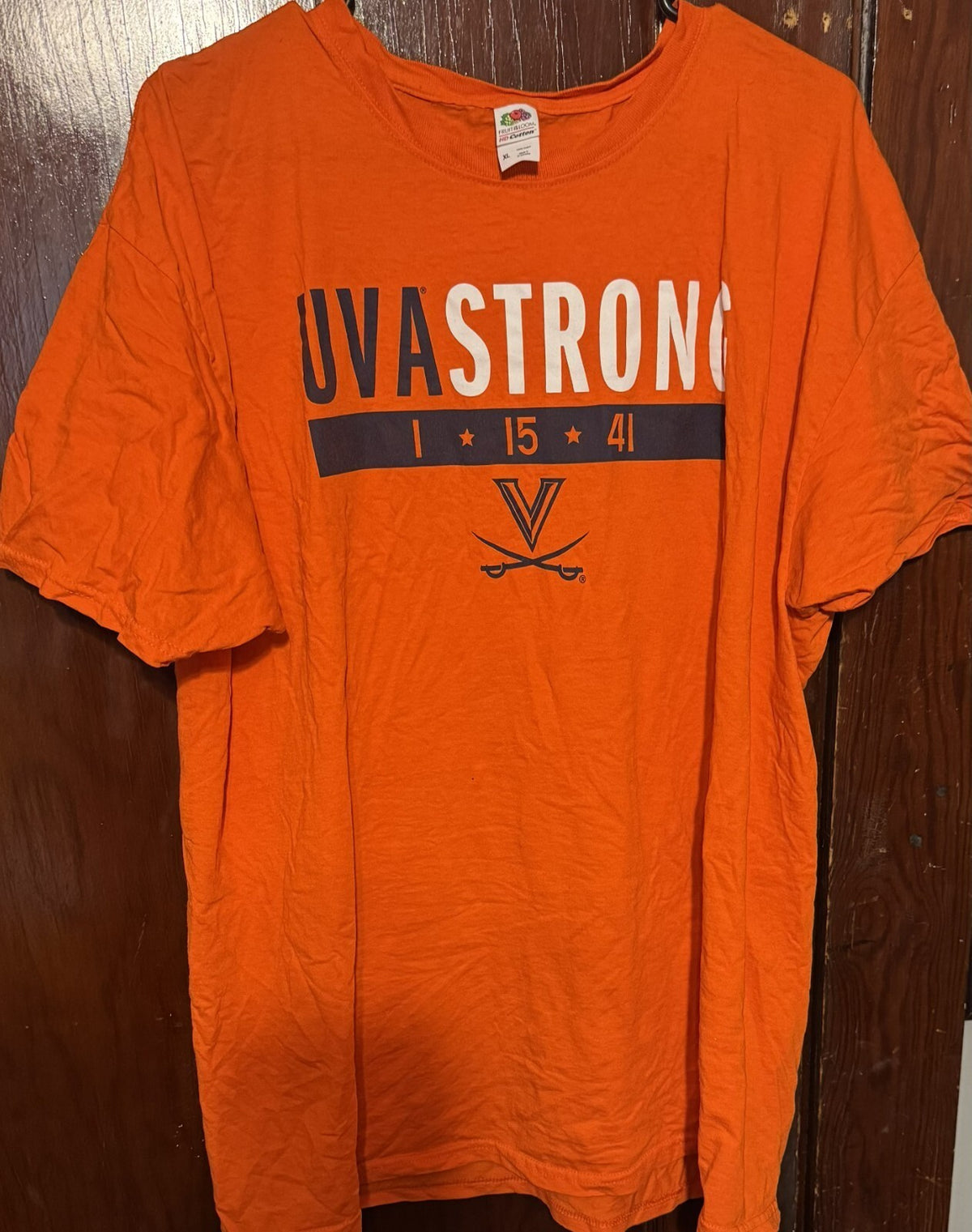 Virginia Cavaliers UVa Strong T-shirt Orange Men's Size XL