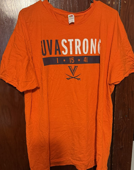 Virginia Cavaliers UVa Strong T-shirt Orange Men's Size XL