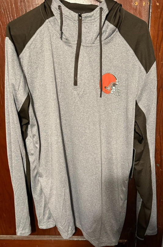 Cleveland Browns Mens L 1/4 Zip Hoodie NEW WITH TAGS