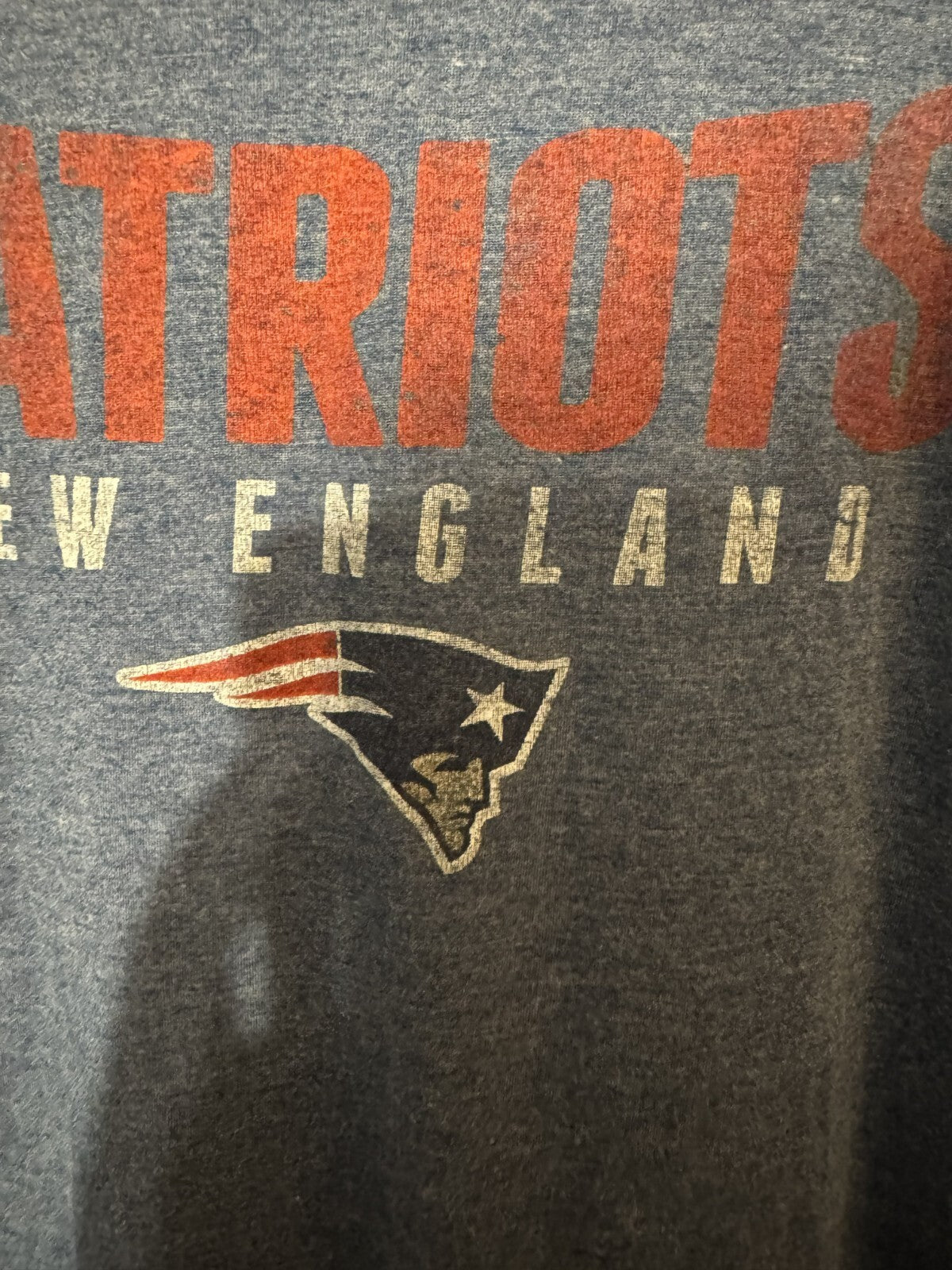 New England Patriots S/S T-Shirt Men L Blue Tee NFL Football