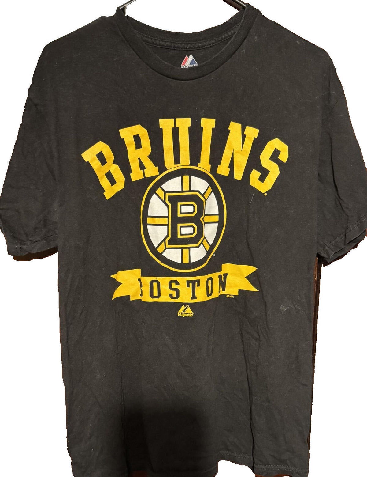 Boston Bruins Majestic T-Shirt Black Men's Sz L
