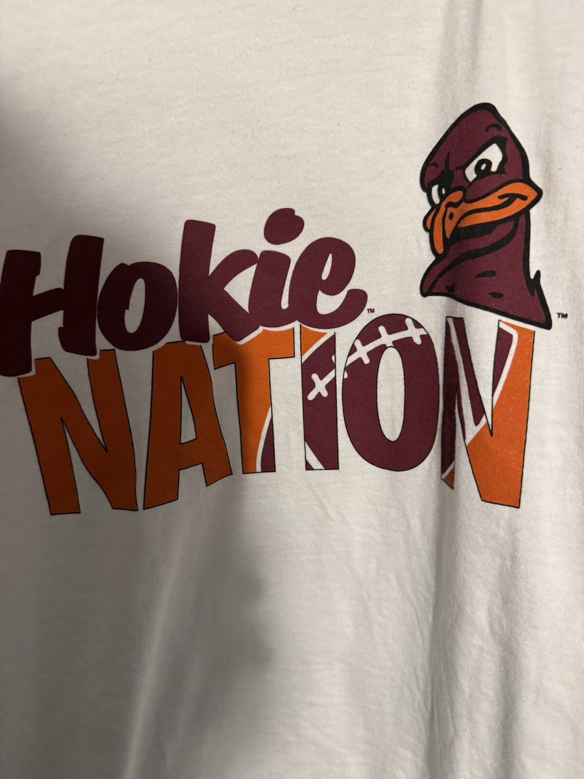 Virginia Tech Hokies White Hokie Nation Tee Shirt Men Sz XL