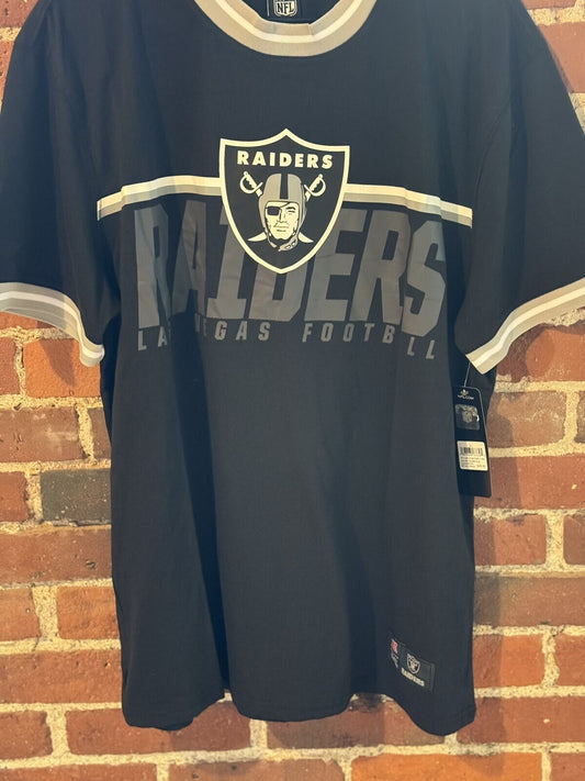 Las Vegas Oakland LA Raiders NFL Black Tee Men sz L NEW WITH TAGS