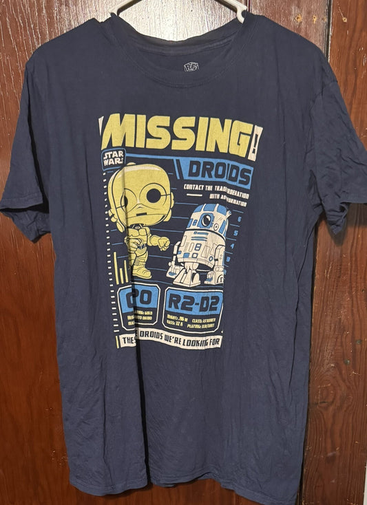 Star Wars Funko Pop C3PO R2D2 T Shirt Men's Size L Blue