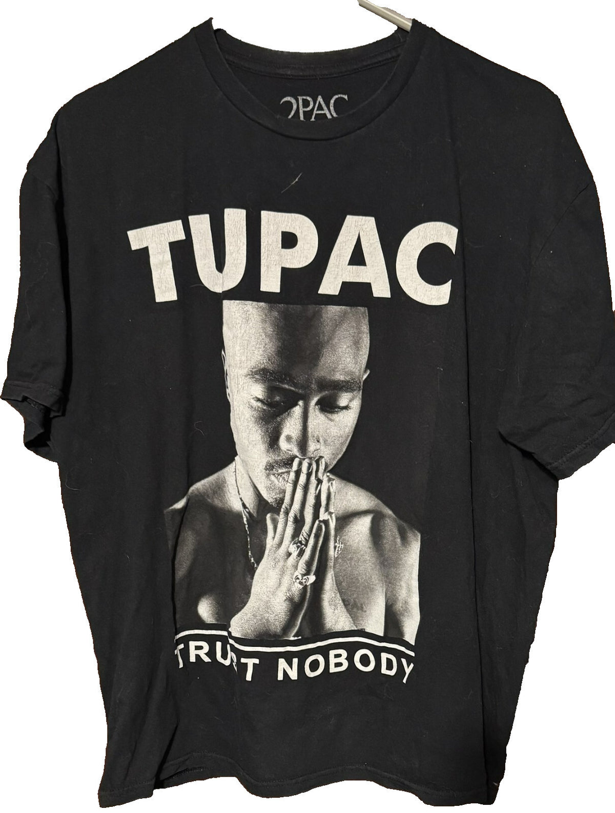 Tupac Shakur Trust Nobody Distressed t-shirt Black Men sz XL
