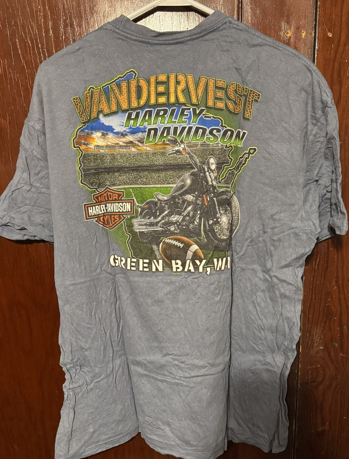 Harley-Davidson of Green Bay Vintage T-Shirt Men Sz XL Blue