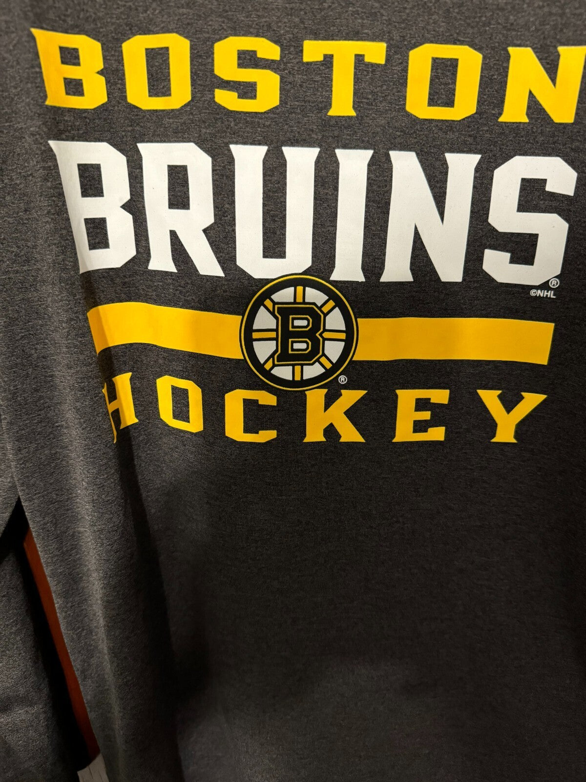 Boston Bruins Long Sleeve Tee Kid's Sz L Gray