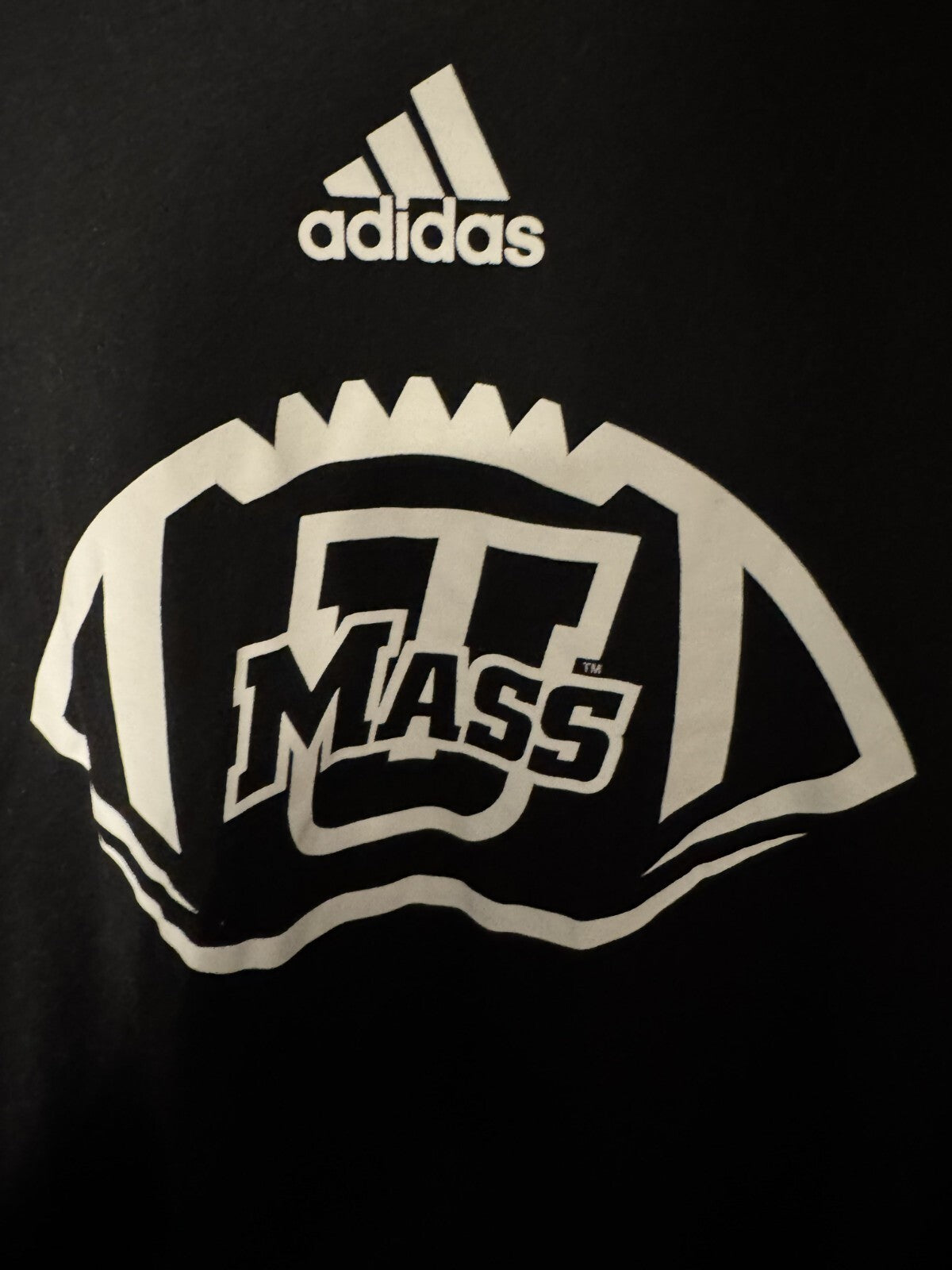 UMass Minutemen S/S Football Adidas T-shirt Men's XXL Black