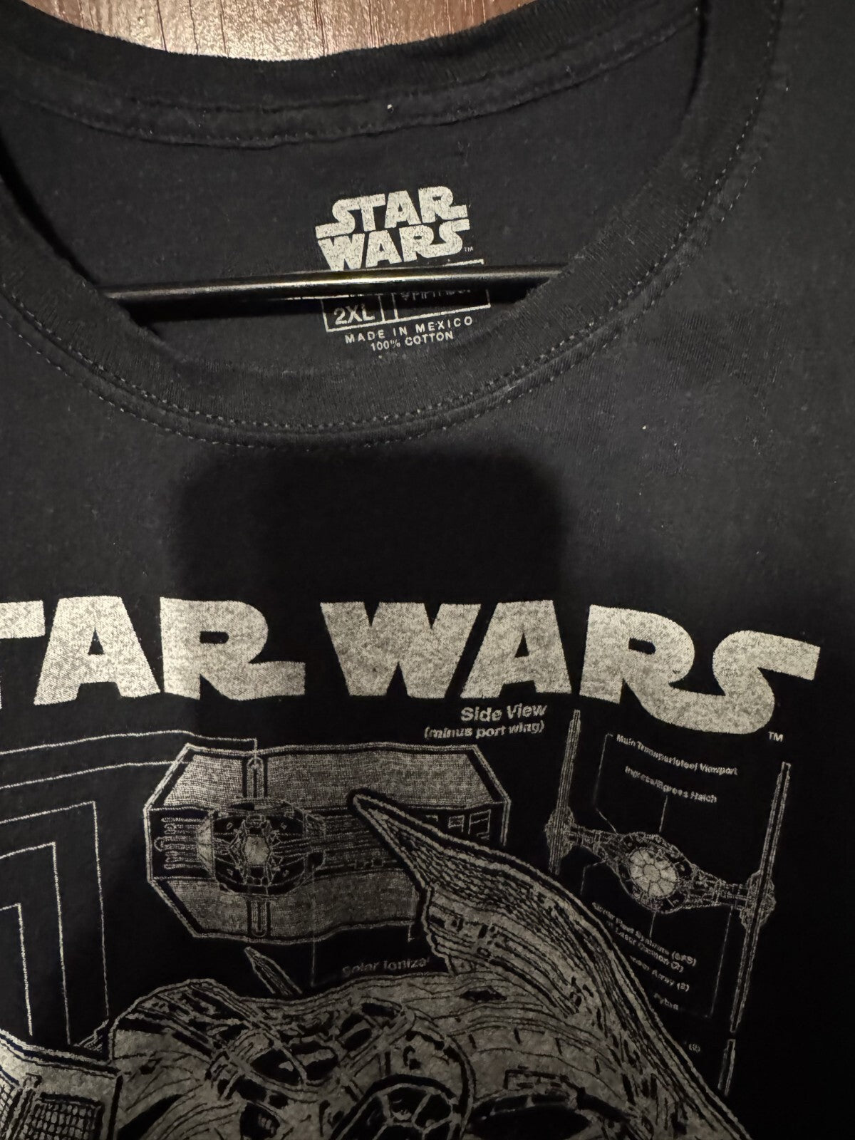 Star Wars Blueprint T-Shirt Men Size 2XL Black