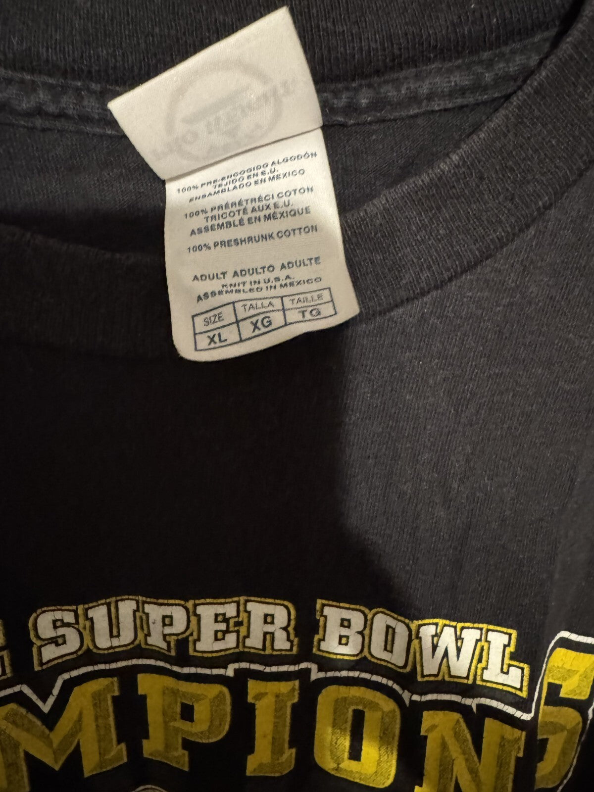 Pittsburgh Steelers Super Bowl XL Champions TShirt Men Sz XL