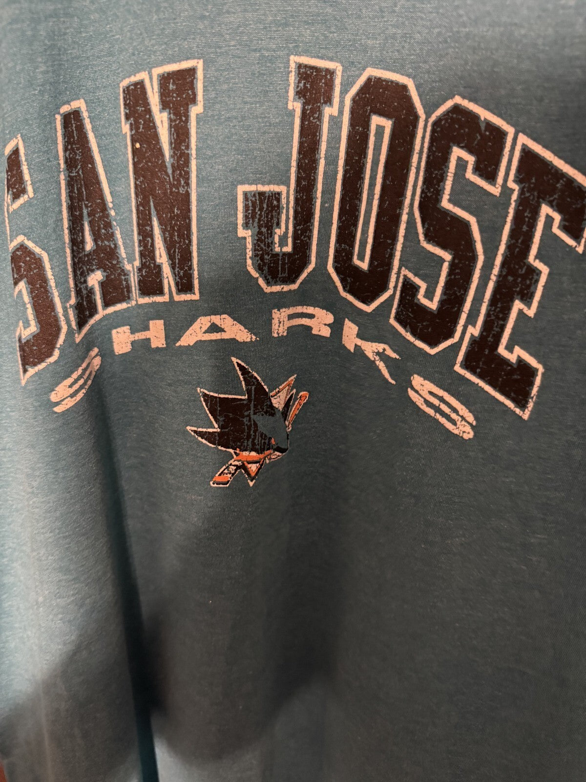 San Jose Sharks Logo Teal Men's T-Shirt Sz L