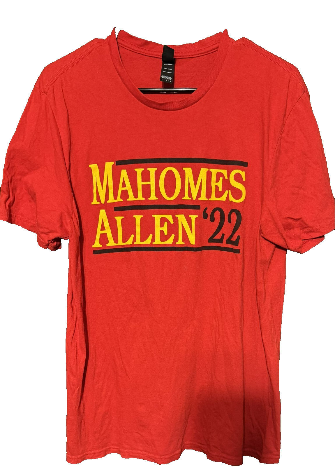 Kansas City Chiefs Mahomes Allen '22 Red tshirt Men's Size L