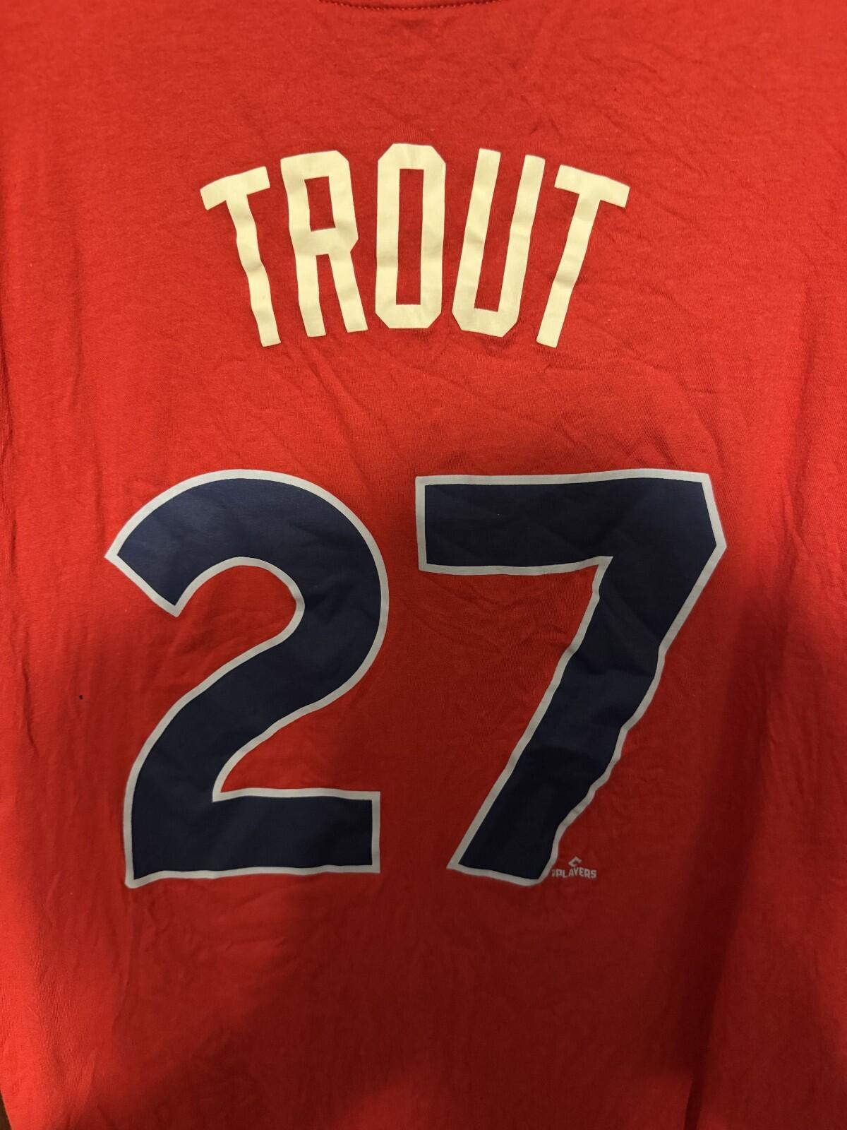 Los Angeles LA Angels of Anaheim Nike Mike Trout T-Shirt Men's Sz XL