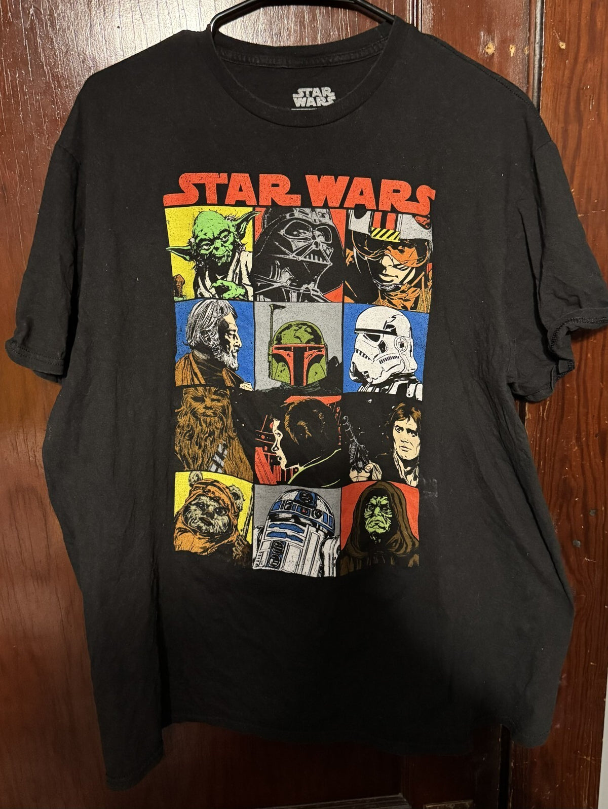 Star Wars Logo Characters T -Shirt Men's Size XL Gray