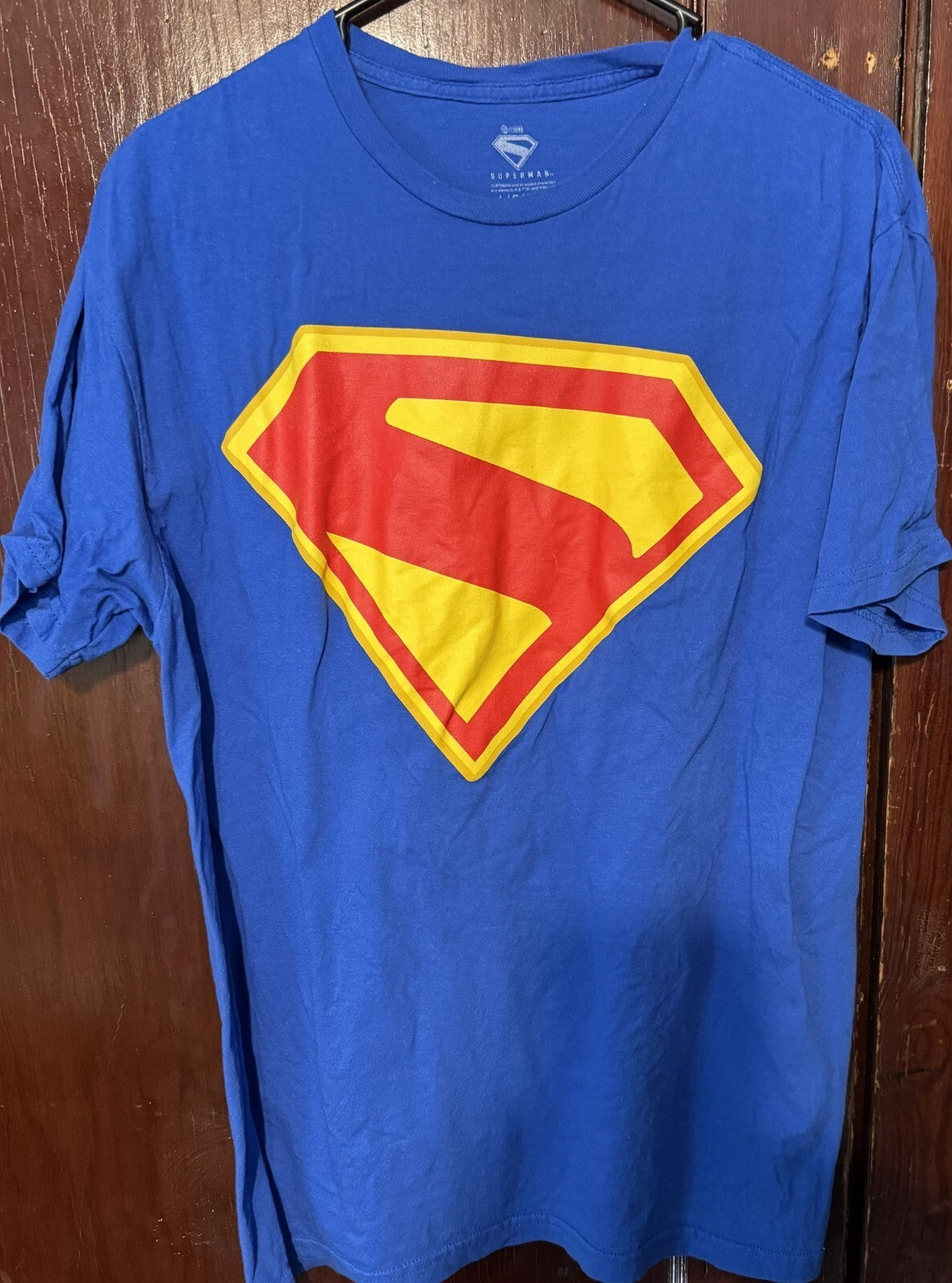 Superman T-Shirt Men Sz L Blue DC Comics