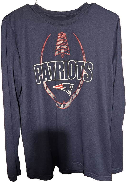 New England Patriots L/S T-Shirt Men M Blue Nike Tee NFL