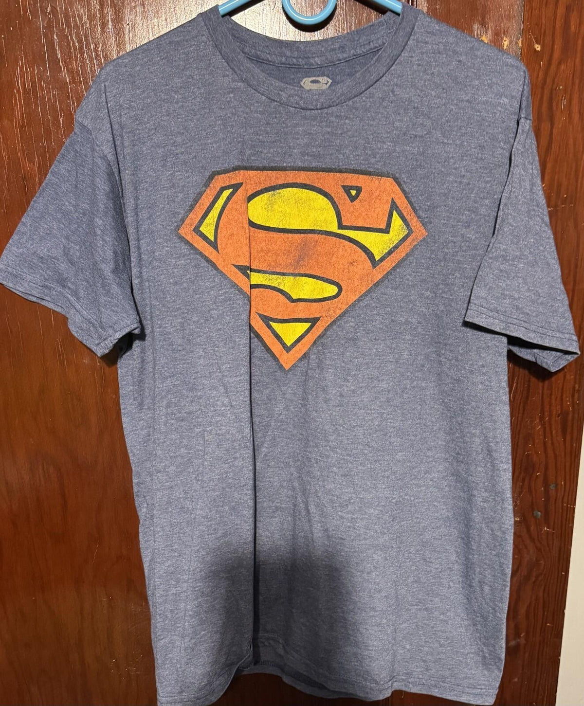 Superman T-Shirt Men Sz L Blue DC Comics