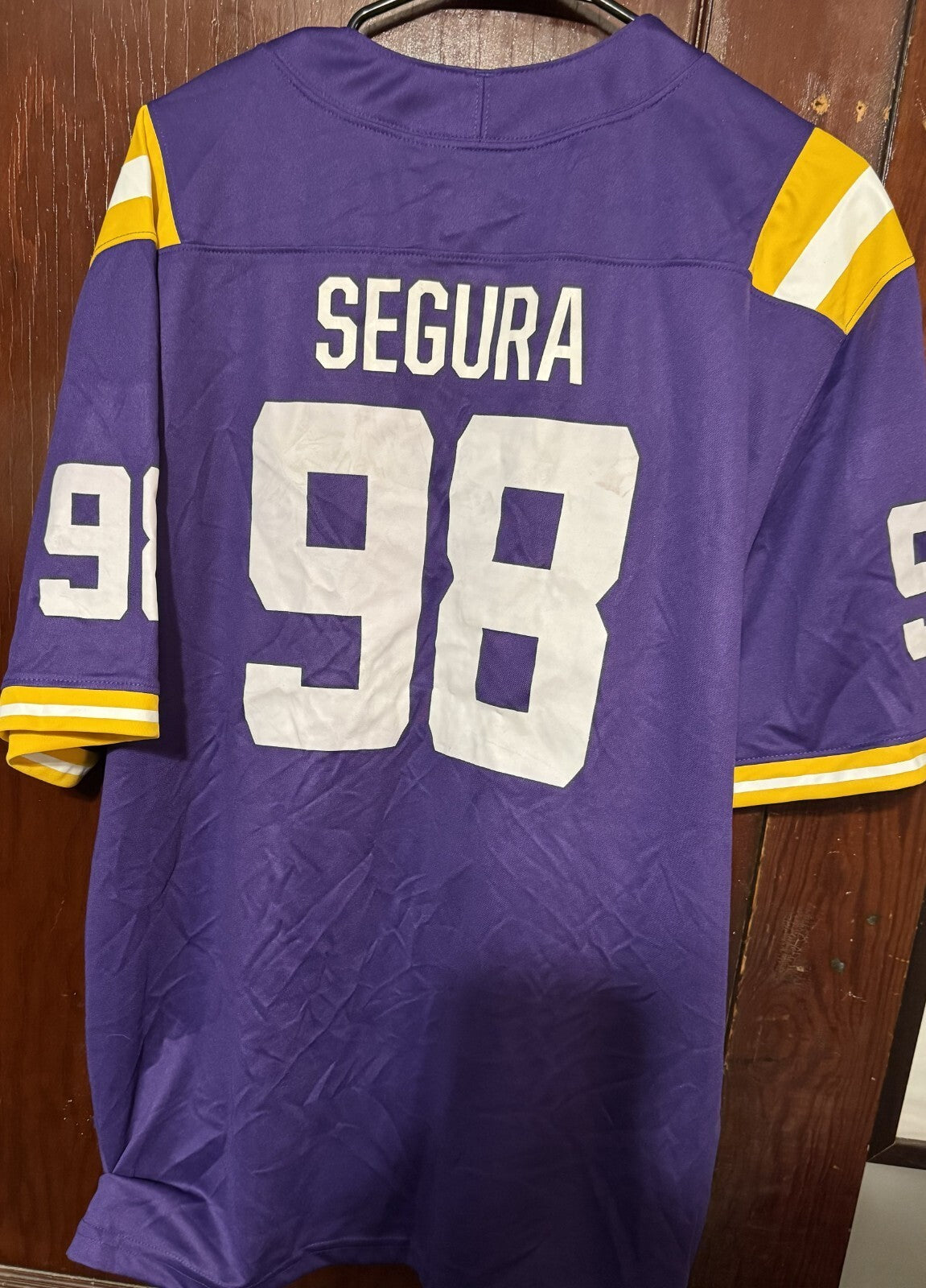 LSU Tigers Nike Football #98 Segura Jersey Men Sz XL Purple New With Tags