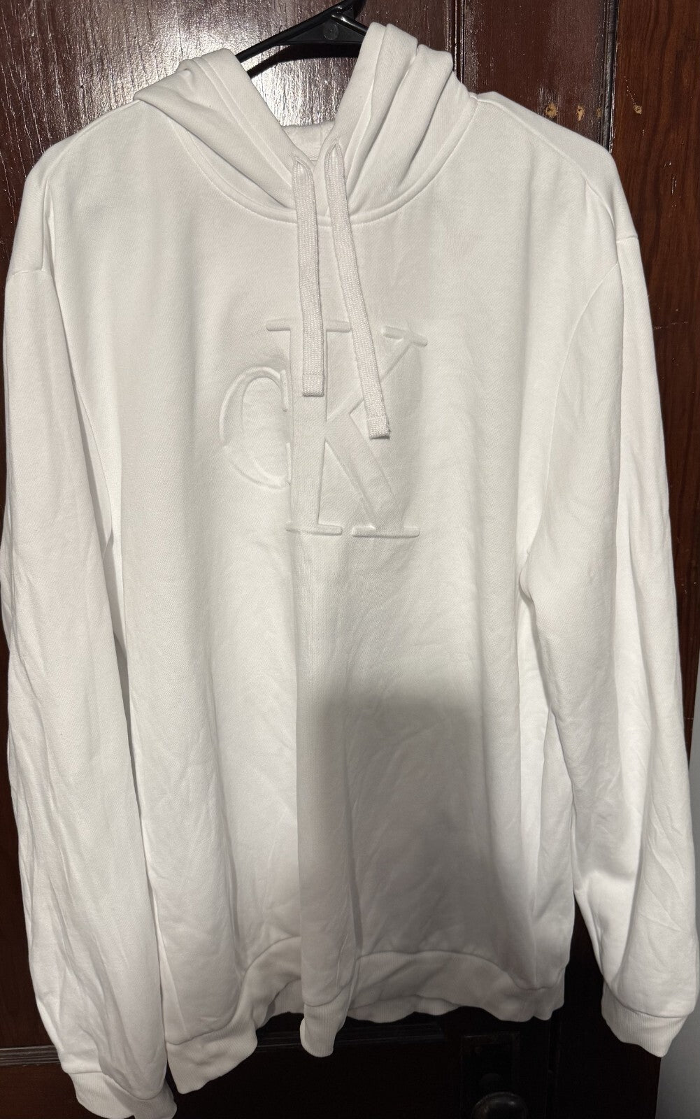 Calvin Klein Logo Hoodie sweatshirt Men's Size XL White