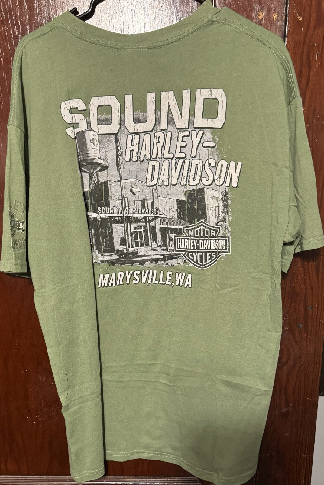Harley-Davidson TShirt Seattle Men Sz XL Green Marysville WA