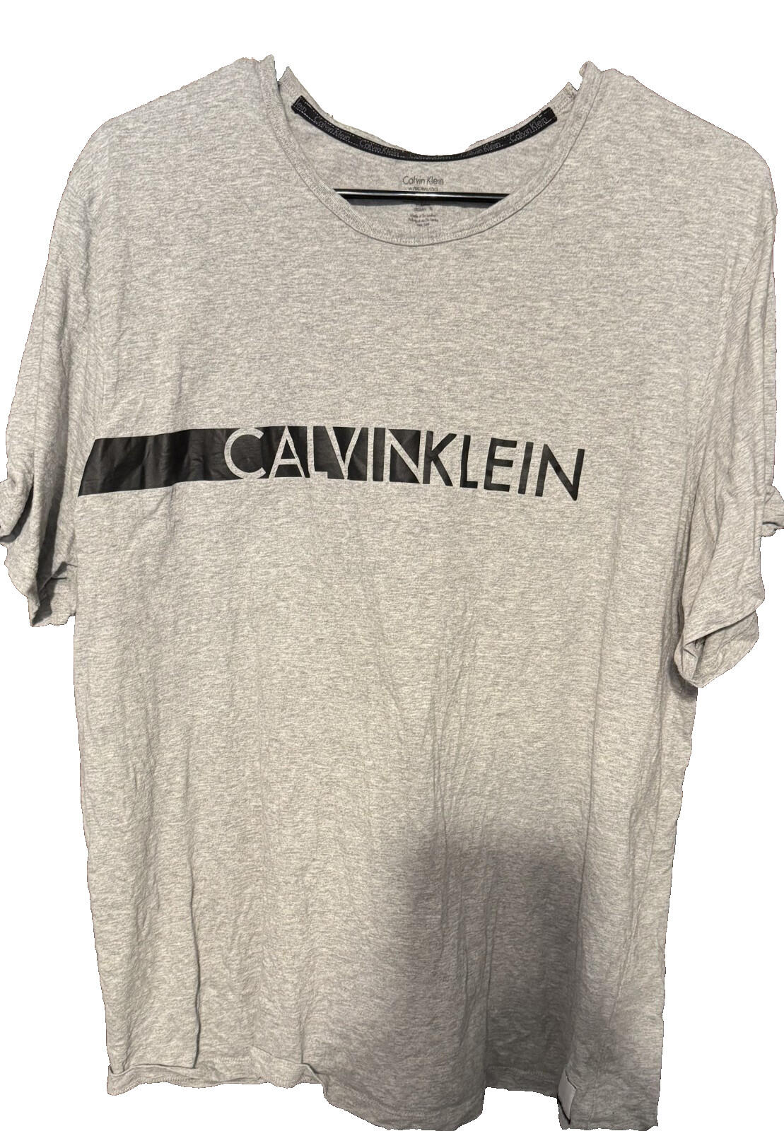 Calvin Klein Logo Tee shirt Men's Size XL Gray