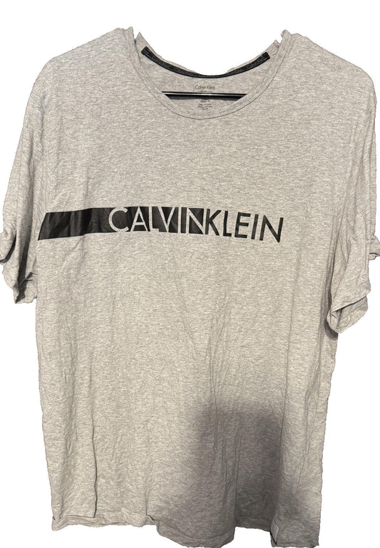 Calvin Klein Logo Tee shirt Men's Size XL Gray