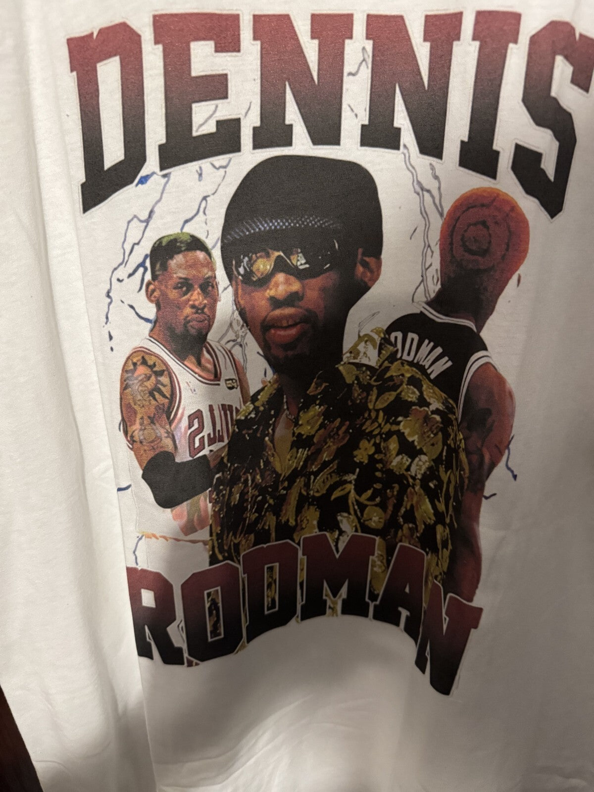 Chicago Bulls Dennis Rodman White T-Shirt Men Sz XXL New Without Tags