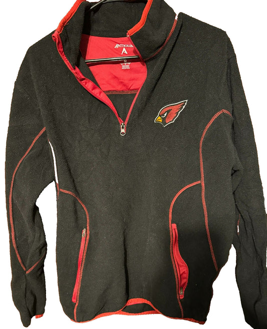 Arizona Cardinals Antigua 1/4 Zip Pullover Men Sz M Black