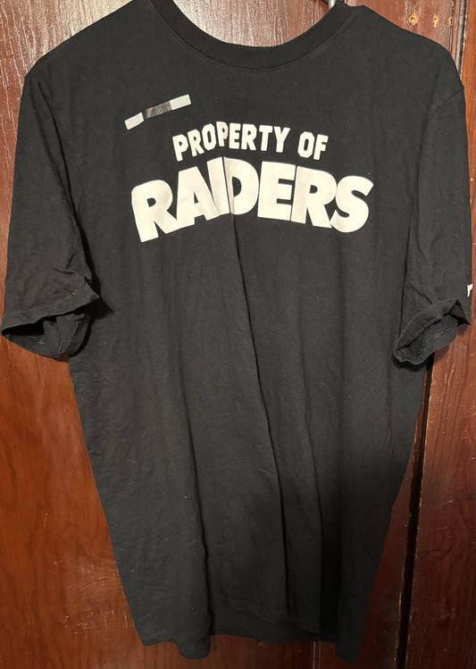 Las Vegas Oakland LA Raiders NFL Black Tee Men sz L Nike