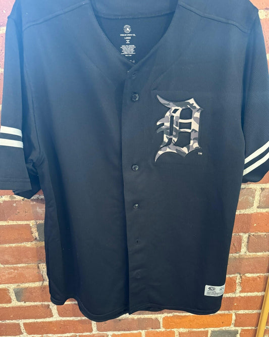 Detroit Tigers Black Camo True Fan Jersey Men's Size L MLB