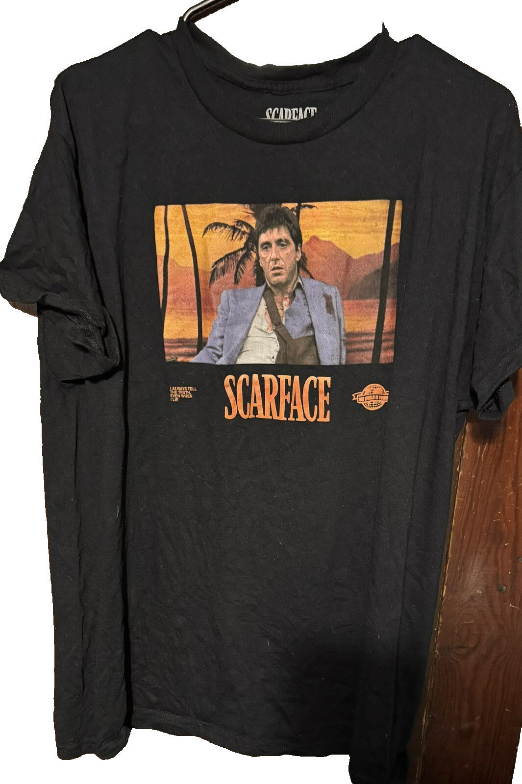 Scarface Movie Logo T Shirt Men's Size L Black Al Pacino