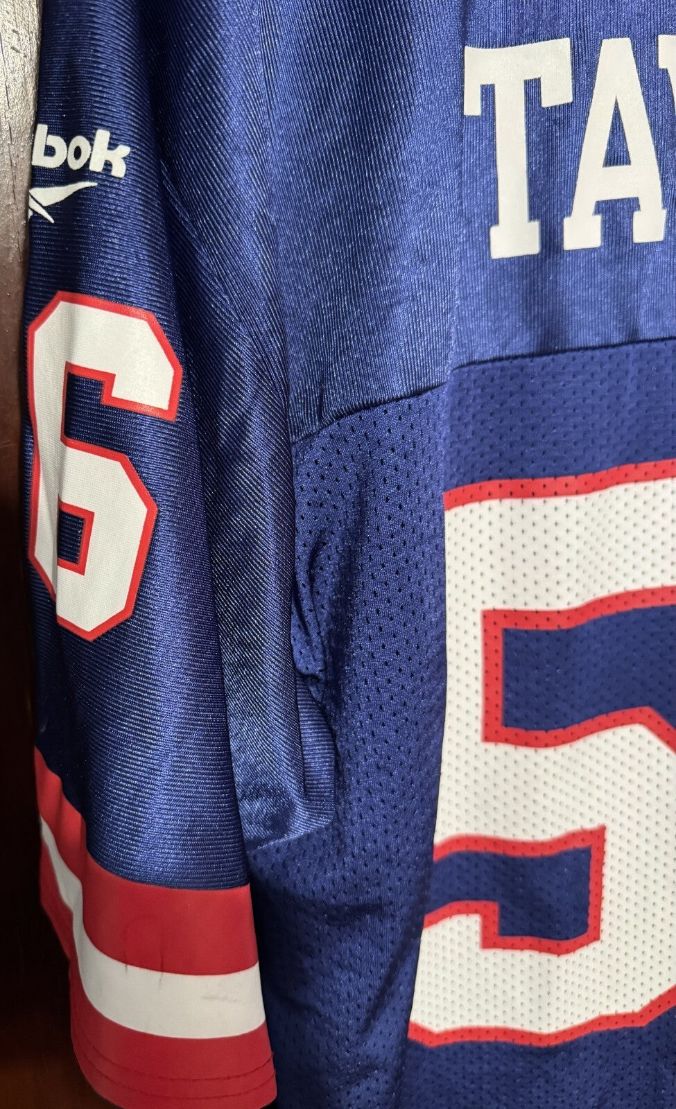 New York Giants Lawrence Taylor #56 Reebok Jersey Men Size M Blue LT