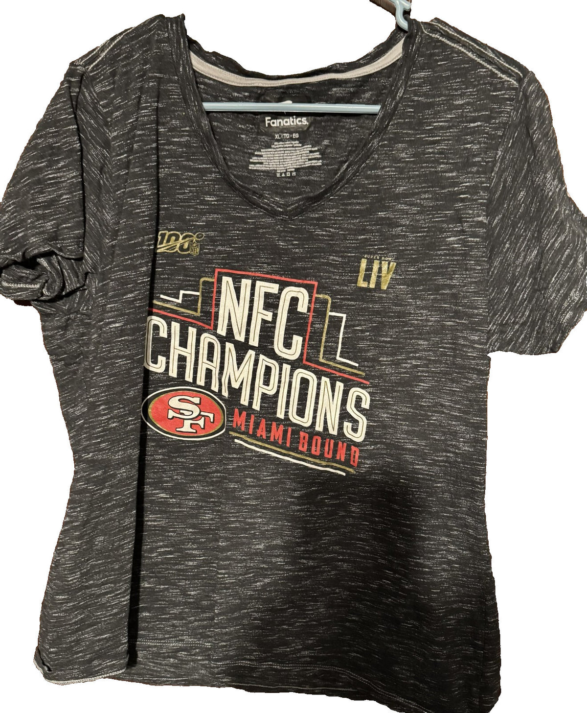San Francisco 49ers NFC Champions TShirt Black Women's sz XL