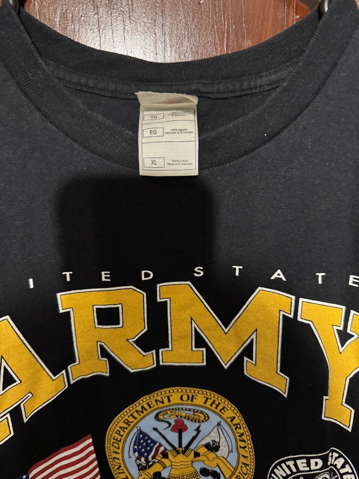 United States Army Men's T Shirt Size XL Black US Military