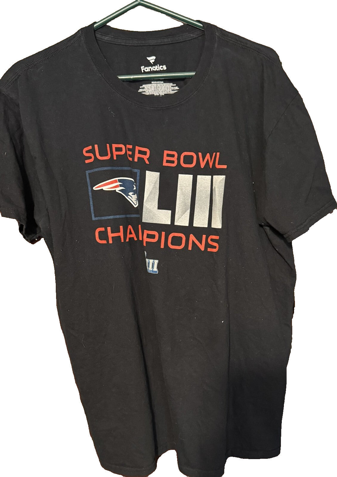 New England Patriots Fanatics Super Bowl LIII Champions Men's T-Shirt Black XL