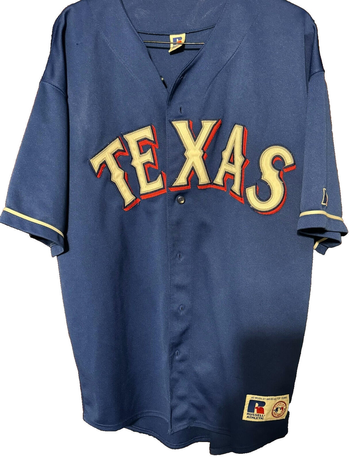 Texas Rangers Russell Athletic Jersey Blue MLB Men's Size XL